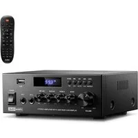 Moukey Audioverstärker 2-Kana Stereo Verstärker mit Bluetooth, FM Verstärker (Anzahl Kanäle: 2, 300 W, Upgraded Fernbedienung, Individuelle Klangregelung)