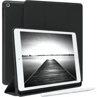 EAZY CASE Tablet-Hülle Penholder Smartcase für iPad 7. / 8. / 9. Gen. 10,2 Zoll, Hülle Schutzhülle mit Sleep Wake Up Funktion Etui zum Klappen Schwarz