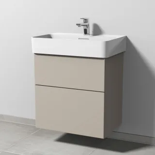 Sanipa 3way Waschtischunterbau zu Laufen VAL Waschtisch mit 2 Auszügen, Kaschmir-Matt SP8211U