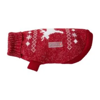 Wolters Strickpullover Elch mit Glitzer Hundezubehör rot/ silber 20 cm
