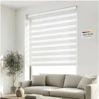 Doppelrollo Premium Doppelrollo / Duo Rollo, 80 x 175 cm, weiß, Victoria M., blickdicht, ohne Bohren, freihängend, verschraubt, Lichtdurchlässig und verdunkelnd mit Kettenzug Wand- o. Deckenmontage