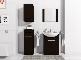 Badmöbel Set 5-Tlg Wenge matt PERM inkl.Waschtisch