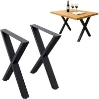 DanDiBo Tischbein Tischgestell 2x Metall Schwarz 60 x 72 cm Tischfüße Höhenverstellbar