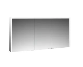 emco LED-Lichtspiegelschrank Prime 3 Aufputz, 1400 mm, 3-türig Rückwand weiß, 949707307 949707307