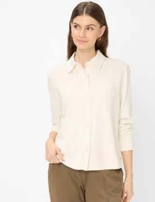 Brax Damen Sweatjacke Style BETTE L soft ecru, cremeweiß, Gr. 36