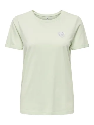 ONLY CARMAKOMA - CARKITA S/S LOGO TOP JRS NOOS Green Lily - Gr. - S-42/44
