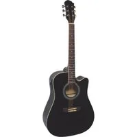MSA Akustikgitarre 4/4 Western Gitarre mit Tonabnehmer und aktiver Elektronik - Cutaway