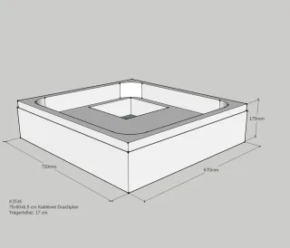 Neuesbad Wannenträger für Kaldewei Duschplan 75x80x6,5 SD21871