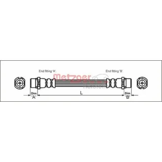 Metzger Bremsschlauch hinten Opel Corsa C