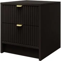 MIRJAN24 Nachttisch Tireno 2SZ (mit zwei Schubladen), Aluminiumgriff in der Farbe Gold