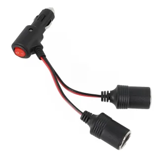 Car Lighter Adapter 12V 24V 240W Dual Splitter With On Off Switch 1 Male To 2 Female Sockets Portable Power Accessories