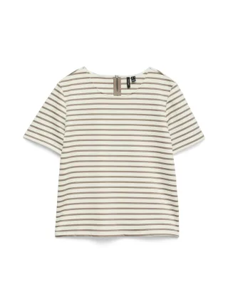 VERO MODA - VMABBY SS ZIP TOP JRS NOOS Snow White - Gr. - S