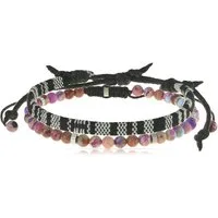 Made by Nami Armband Set Armband Herren Damen bunt mit verschiedenen Armbändern, aus Stoff und Edelstahl - Schlichtes Design - Wasserfest