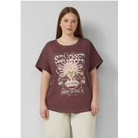 QS Kurzarmshirt T-Shirt Gewaschenes Oversize-Shirt mit Frontprint