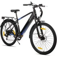 HILAND E-Bike 26" Elektro-Citybike 250W 10,4Ah mit Gepäckträger für Pendeln & Touren, Heckmotor, 374,4 Wh