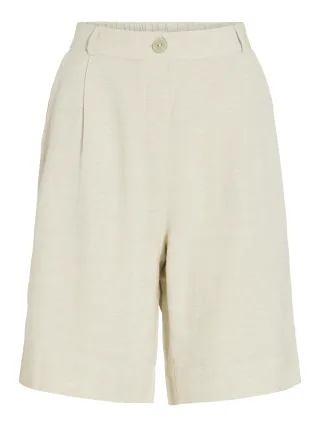 VILA - VIPRISILLA HW BERMUDA SHORTS/VOL - NOOS Super Light Natural Melan - Gr. - 34