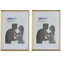 relaxdays Bilderrahmen 2er Set 20x30 cm, gold