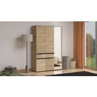 Home affaire Kleiderschrank Corbett, grifflose Optik, FSC-zertifziert, Made in Europe (138 oder 182,5cm breit, 211cm hoch und 54,5cm tief) mit Spiegel, 1 Schublade und Innenausstattung