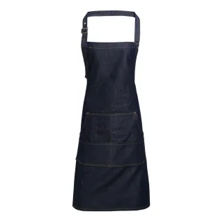 Premier Unisex Erwachsene Farben Tasche Voll Schürze (Indigo Denim)