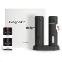 LARS NYSØM Gewürzmühle Spænding praktische Einhandbedienung per Drucktaste, (2 Stück), hochweritges Geschenkset mit elektrischen Gewürzmühlen
