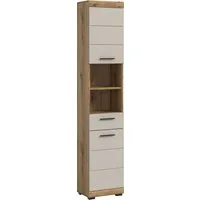 welltime Hochschrank SIENA, Breite 37cm, 2 Tür, 1 Schubkasten, 2 offene Fächer, MDF-Front (1-St., TOPSELLER) in verschiedenen Farben erhältlich, Badmöbel, Badschrank, Schrank, Bad