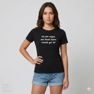 T-Shirt Interlock Ich lebe vegan...