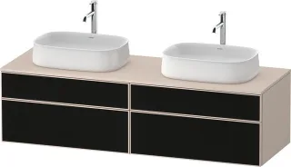 Duravit Zencha Konsolenwaschtischunterbau wandhängend Schwarz Linienstruktur & Taupe n/a & Supermatt ZE4825B63830000