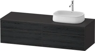 Duravit Zencha Konsolenwaschtischunterbau wandhängend Eiche Schwarz & Graphit Matt & Supermatt 1600x ZE4824R16800000