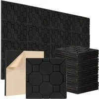 Clanmacy Akustikplatte 24er-Pack Akustikplatte 30x30x2.5cm Quadrat Akustikschaumstoff