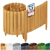 Garronda Zaun Rasenkante Holz Beeteimfassung 200 x 40cm Flexibler Rollborder GD-0106