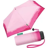 United Colors of Benetton Taschenregenschirm Ultra Mini Flat - Dip Dye fuchsia, mit modernem, farbigen Farbverlauf-Muster