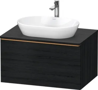 Duravit D-Neo Konsolenwaschtischunterbau wandhängend Eiche Schwarz Matt 800x550x459 mm - DE494700416 DE4947004160000