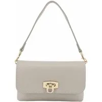 ITALYSHOP24 Schultertasche Made in Italy Damen Leder Tasche Mini Bag Ketten Crossbody Handytasche, Überschlagtasche Clutch Abendtasche Smartphone Handtasche CrossOver