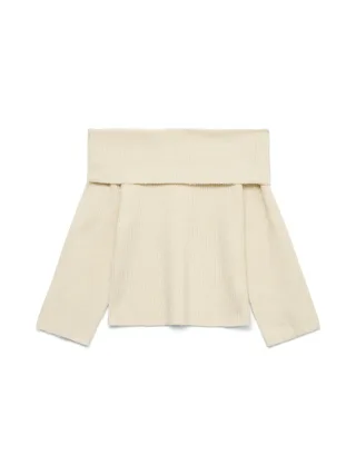 VERO MODA - VMARIES LS OFFSHOULDER PULLOVER BF Birch - Gr. - XL