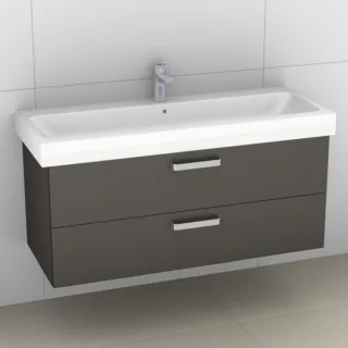 Artiqua 413 Waschtischunterschrank für iCon 124025 Stahlgrau Metallic, 413-WU2L-K34-7141-88 413-WU2L-K34-7141-88