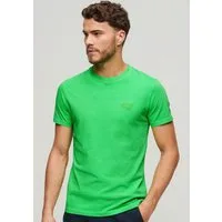 Superdry Rundhalsshirt ESSENTIAL LOGO EMB NEON TEE aus Baumwolle und Single Jersey, normale Passform, ohne Kragen