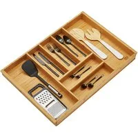 SO-TECH® Besteckeinsatz Orga-Box-1 BAMBUS Besteckeinsatz für Schubkästen mit 500 mm, 7 Fächer, für Blum Tandembox / Antaro Schublade 80cm Schrankbreite