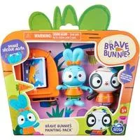 Brave Bunnies - Malen mit Boo Hase und Panda, Spielfigur mit 2 Actionfiguren und 1 Leinwand als Zubehör, Spielzeug für Kinder ab 3 Jahren, Basic Figuren Set