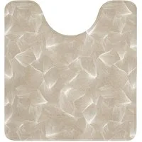 OnlyWow WC-Vorleger Organisch - Textur - Beige, Höhe 10 mm, Polyester, U-Form, Vorleger mit Ausschnitt, Toilettenvorleger, Toilettenteppich