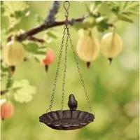 Antikas Gartenfigur Vogeltränke romantisch, Hängend, Vogelbad - Tränke, Futterschale für