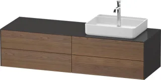 Duravit White Tulip Konsolenwaschtischunterbau wandhängend Amerikanischer Nussbaum & Graphit Matt & WT4867R77H10010