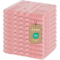 Lavea Seiftuch 10er Gästehandtücher Set 30x30 cm Elena Frottee, kleine Waschlappen, 100% Baumwolle (10er Set), 500 g/m² Frottier, weich & saugstark, pflegeleicht