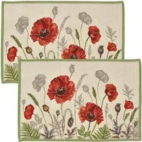sander table + home Platzset Tischset "Poppy Meadow" 2er-Pack, Gobelin Blumen