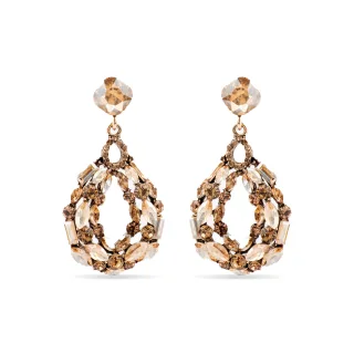Luxenter Ohrringe mit mehrfarbigem Kristall 18k goldfarben - Liodas