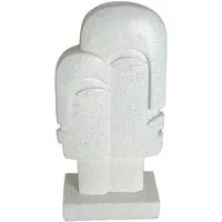 Goldbach Dekofigur Moderne Dekofigur Abstraktes Gesicht aus Polyresin Weiss H 28 cm