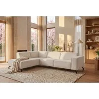 Home affaire Ecksofa LORCAN mit Metallfüßen, Breite 275 cm, weiches Sitzgefühl, Metallfüße, Lederoptik, Struktur, Bouclé