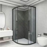 neu.haus Duschrückwand, (Set, 8-tlg), Wandpaneel »Bladel« 120 x 60 cm Grey Stone