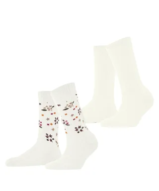 ESPRIT socks & tights - Esprit Flower Rib 2-Pack Damen off-white - Gr. - 36.5