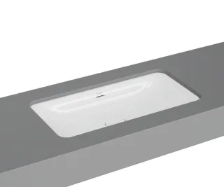 VitrA New Metropole Unterbauwaschtisch rechteckig 80 x 40 cm mit Überlaufschlitz Weiß,7536B403-7216 7536B403-7216