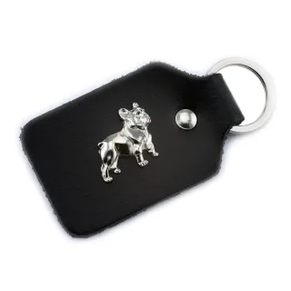 Franz?sische Bulldoggen Schl?sselanh?nger aus Leder